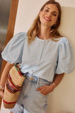 Charger l'image dans la galerie, Blouse POP bleu ciel
