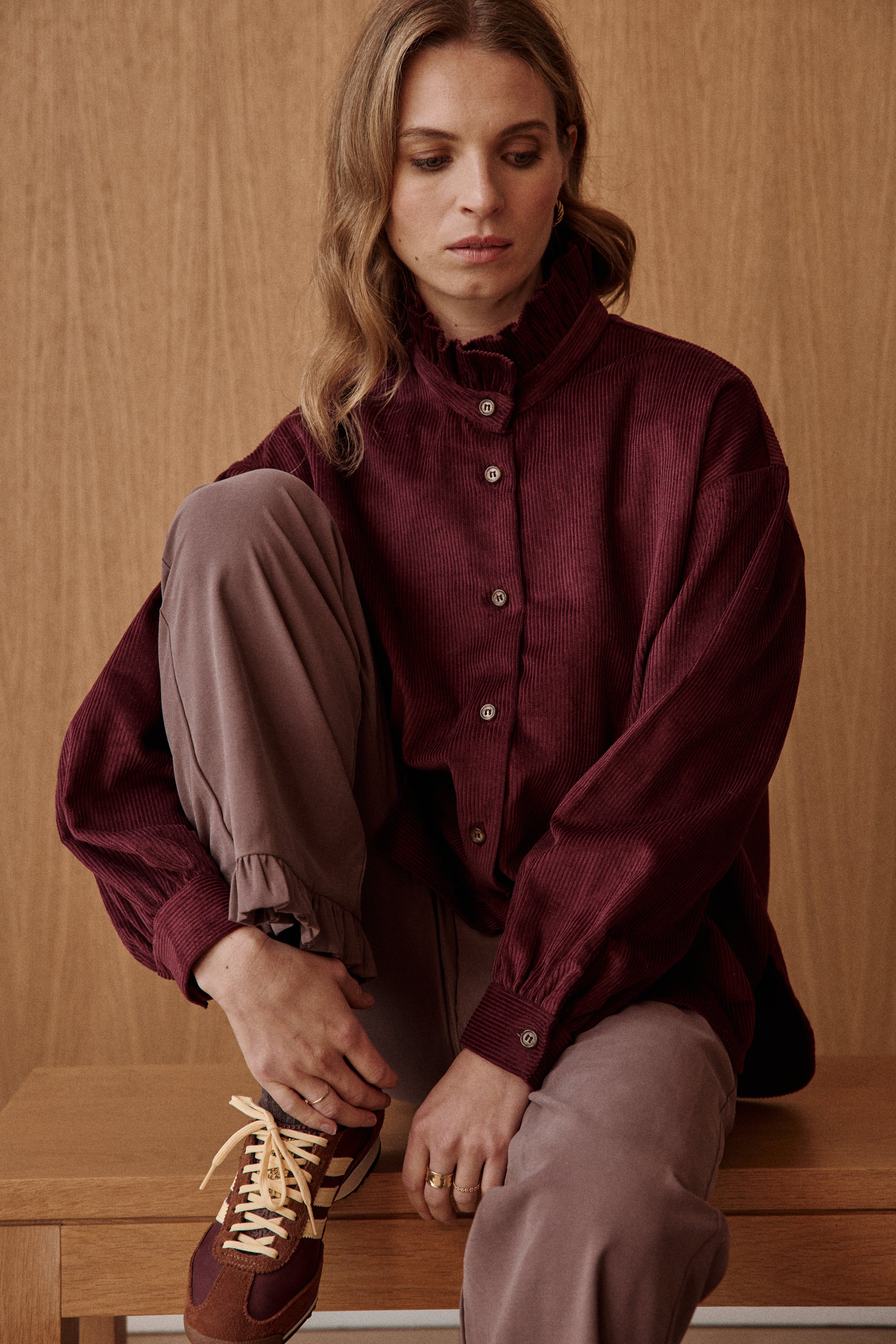 Chemise VELVET bordeaux