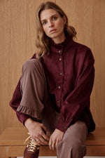Charger l&#39;image dans la galerie, Chemise VELVET bordeaux

