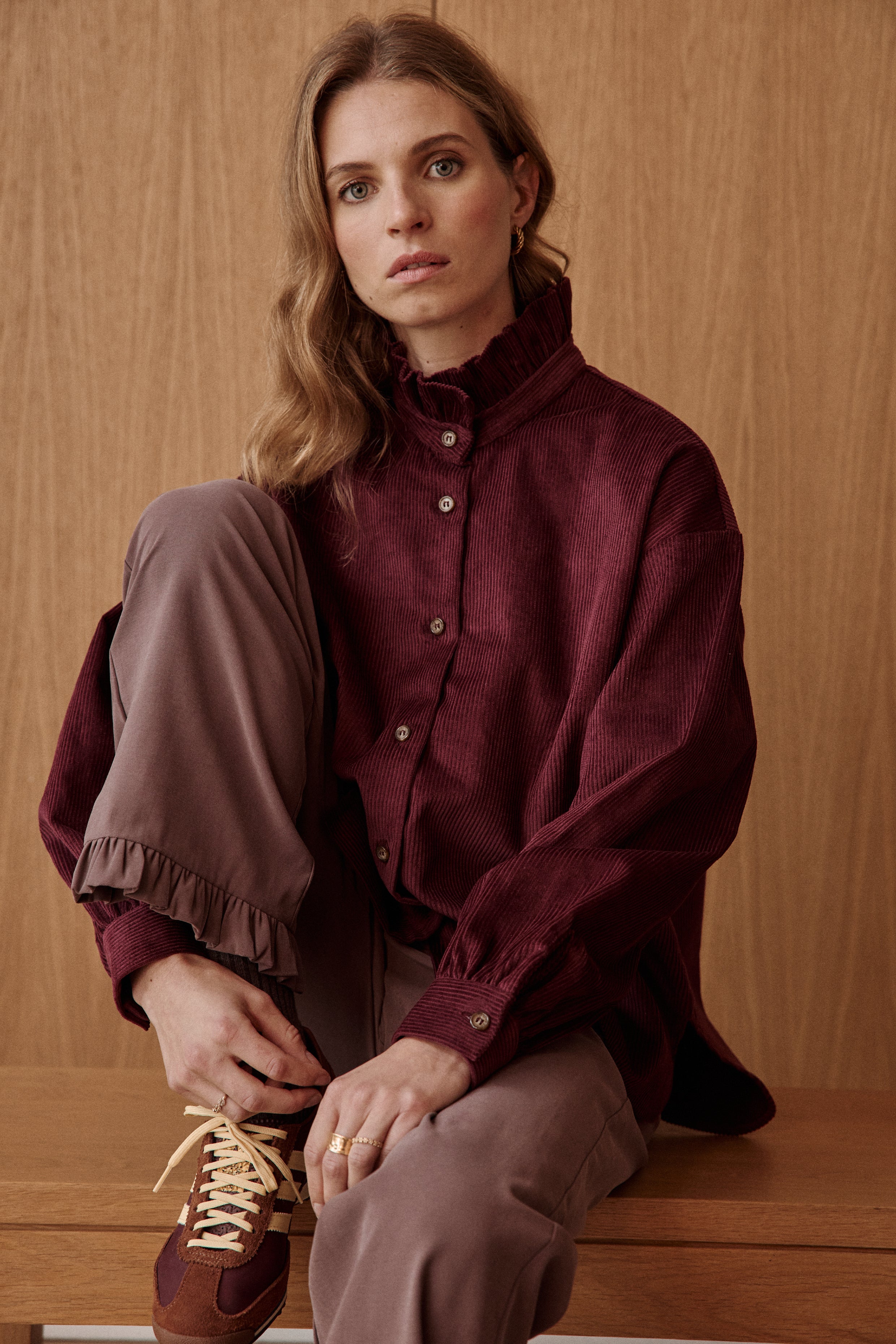 Chemise VELVET bordeaux