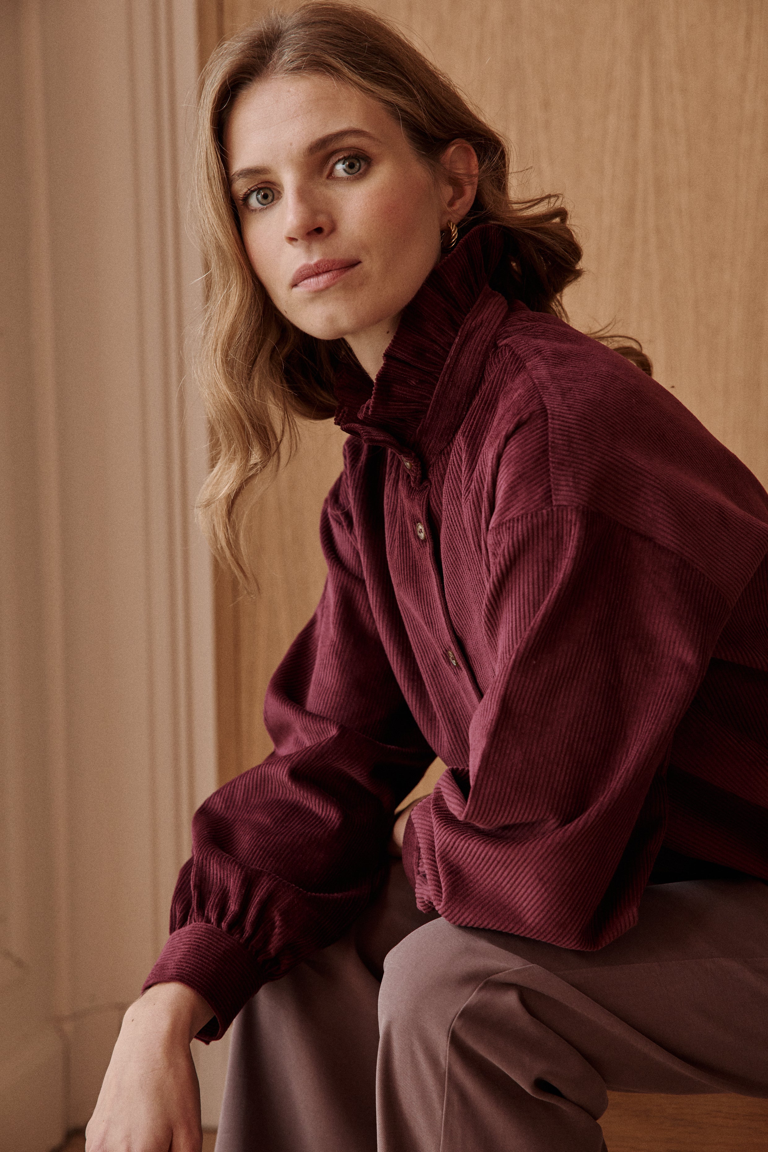Chemise VELVET bordeaux