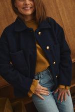 Charger l'image dans la galerie, Veste SONGE en laine marine
