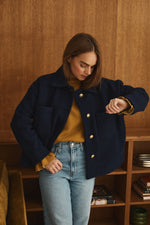 Charger l'image dans la galerie, Veste SONGE en laine marine
